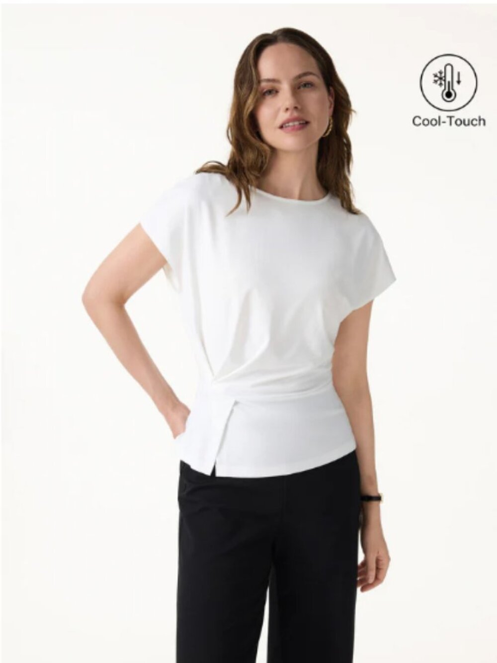 OGL Cooling Ponte Relaxed Round Neck Tucked Top